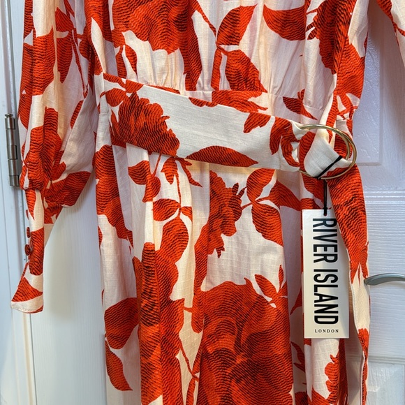 River Island floral red and cream romper - Picture 4 of 7